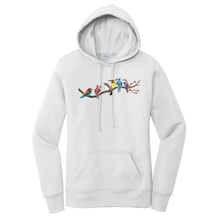 Birds On A Branch Birding Bird Watching Bird Watcher Women's Pullover Hoodie