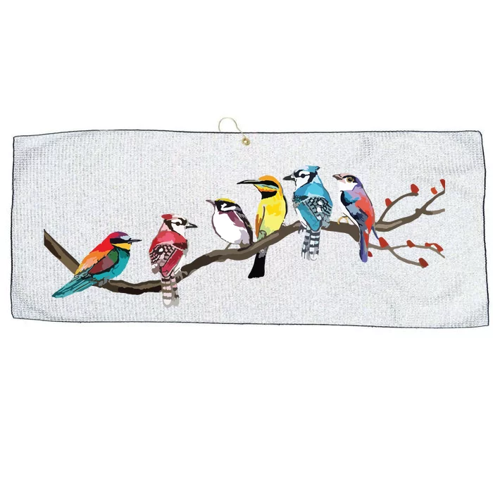 Birds On A Branch Birding Bird Watching Bird Watcher Large Microfiber Waffle Golf Towel