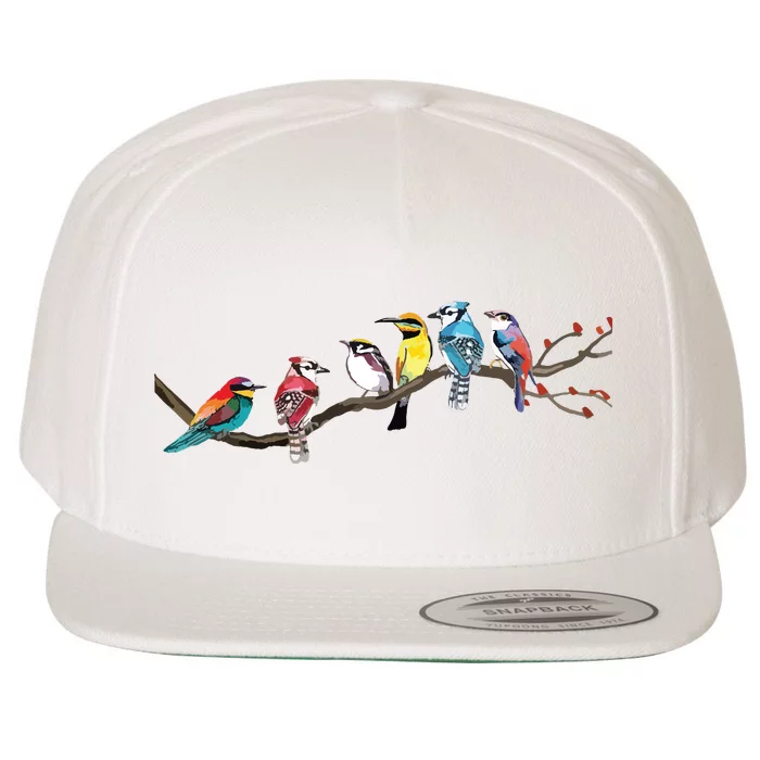 Birds On A Branch Birding Bird Watching Bird Watcher Wool Snapback Cap