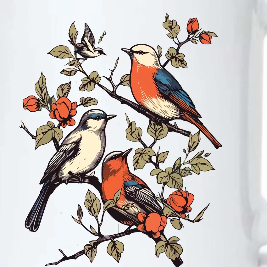 Birds On A Tree Branch Birding Bird Watching Bird Black Color Changing Mug