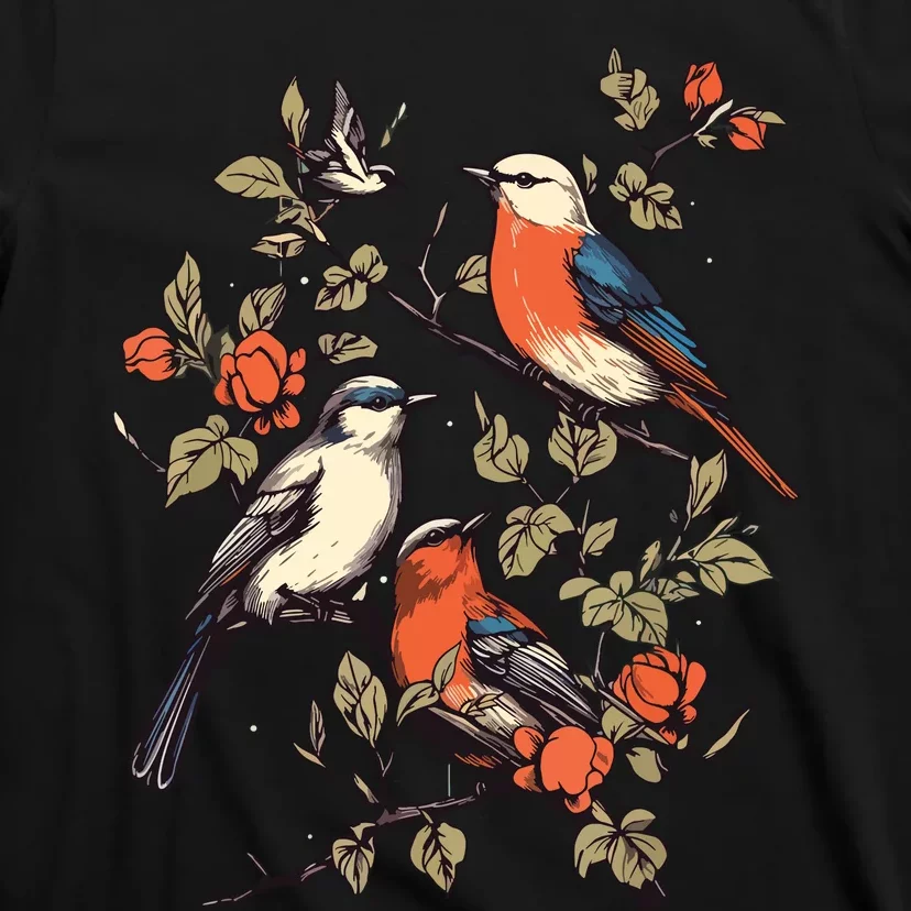 Birds On A Tree Branch Birding Bird Watching Bird T-Shirt