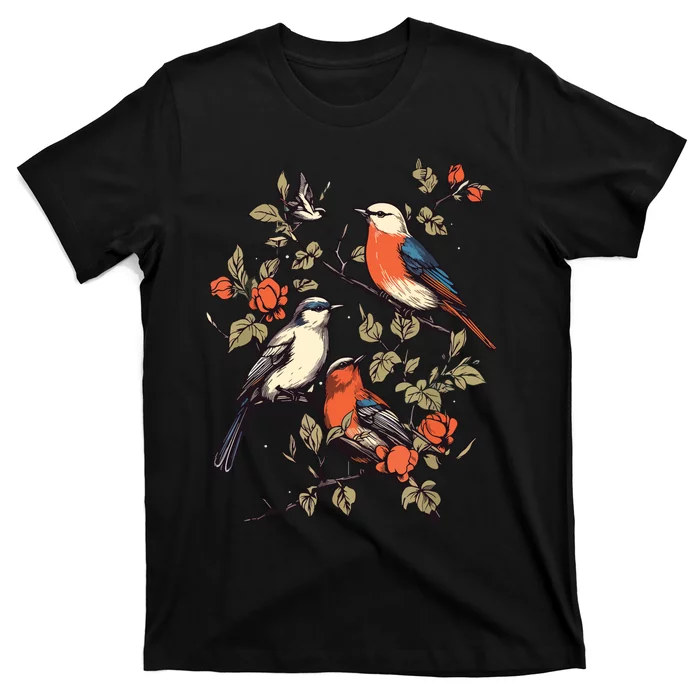 Birds On A Tree Branch Birding Bird Watching Bird T-Shirt