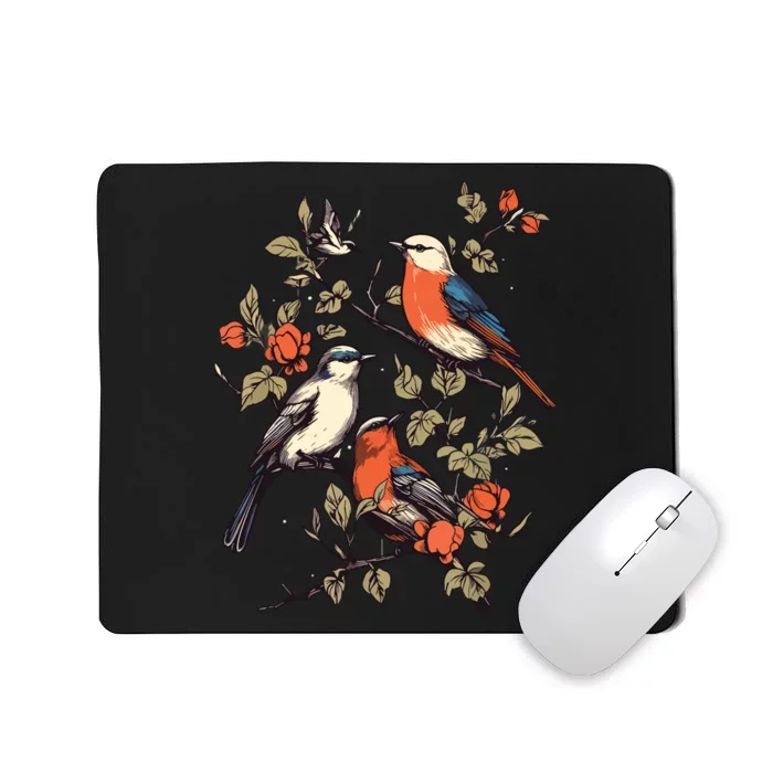 Birds On A Tree Branch Birding Bird Watching Bird Mousepad