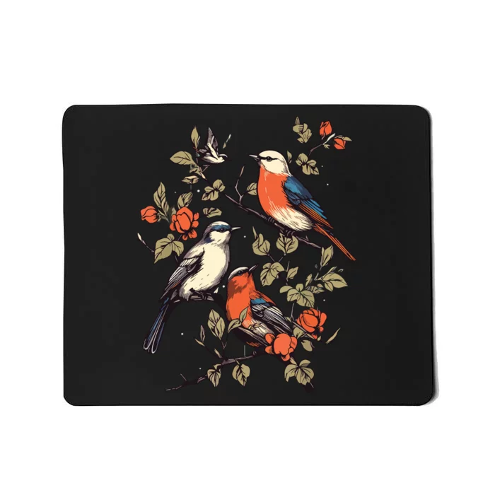 Birds On A Tree Branch Birding Bird Watching Bird Mousepad