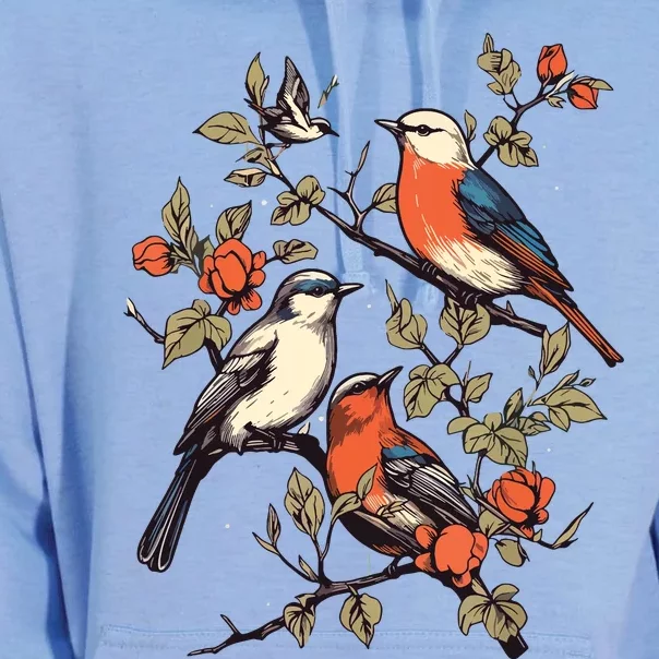 Birds On A Tree Branch Birding Bird Watching Bird Unisex Surf Hoodie