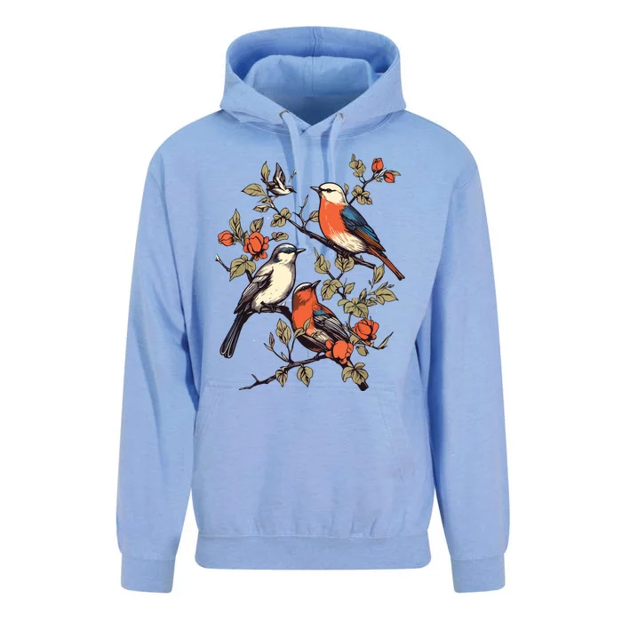 Birds On A Tree Branch Birding Bird Watching Bird Unisex Surf Hoodie