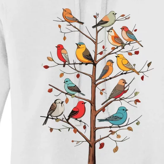 Birds On A Tree Branch Birding Bird Watching Bird Women's Pullover Hoodie