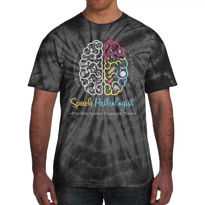 Brain Of A Speech Pathologist Speech Language Therapy Tie-Dye T-Shirt