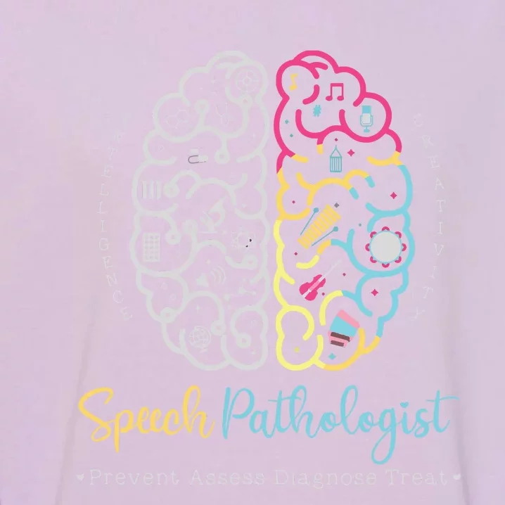 Brain Of A Speech Pathologist Speech Language Therapy Garment-Dyed Sweatshirt