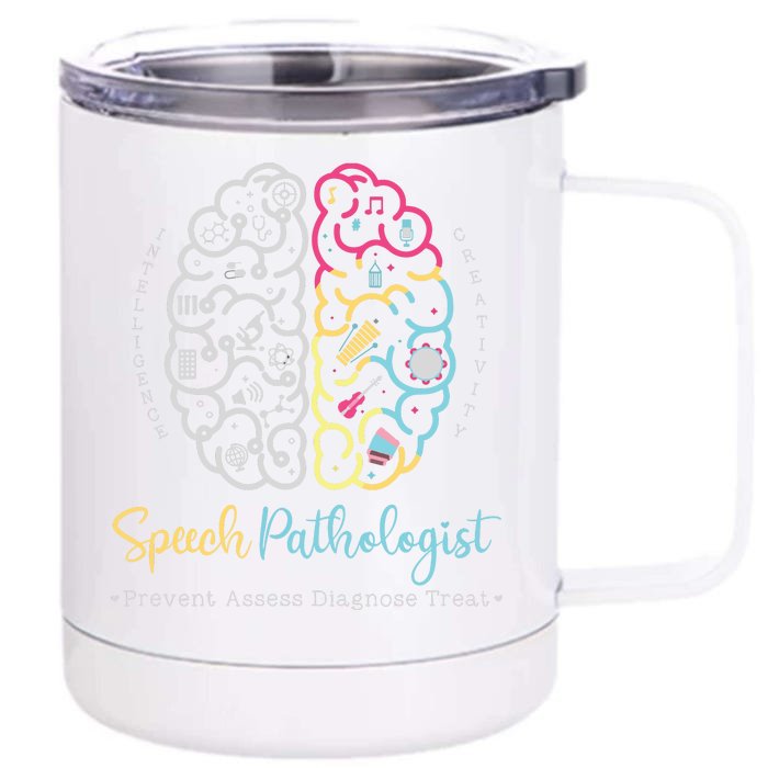 Brain Of A Speech Pathologist Speech Language Therapy Front & Back 12oz Stainless Steel Tumbler Cup