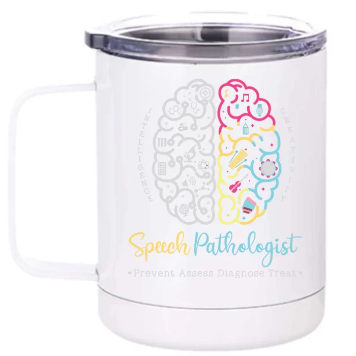 Brain Of A Speech Pathologist Speech Language Therapy Front & Back 12oz Stainless Steel Tumbler Cup