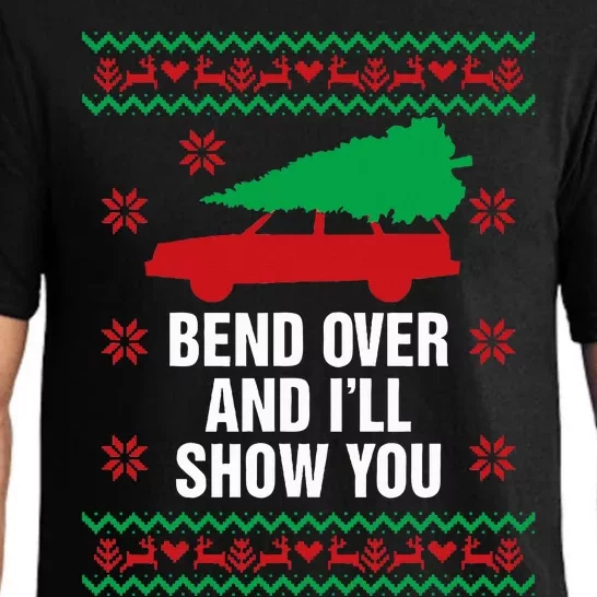 Bend Over and I'll Show You Christmas Couple Matching Family Pajama Set