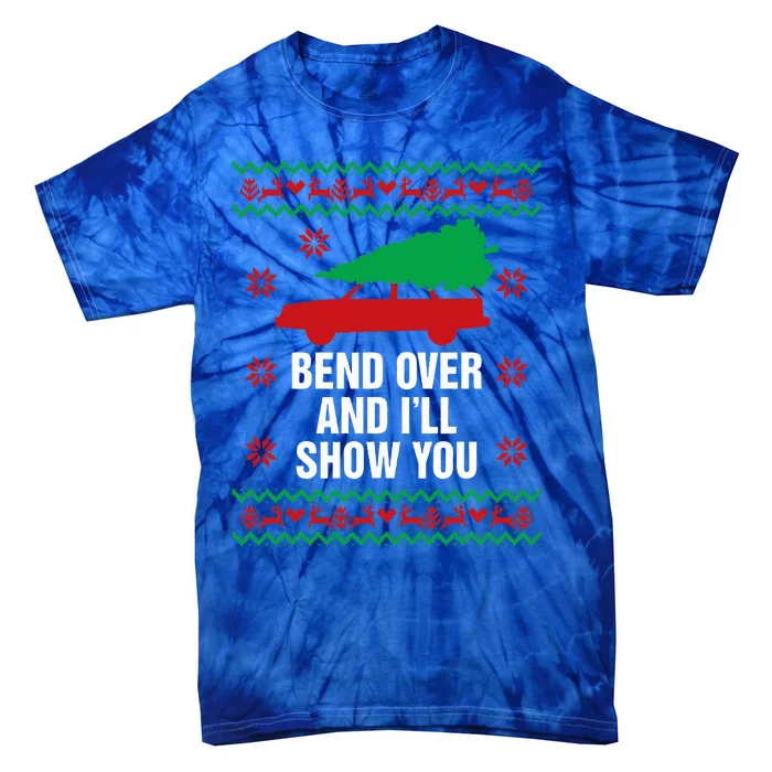 Bend Over and I'll Show You Christmas Couple Matching Family Tie-Dye T-Shirt