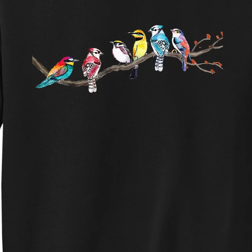 Birds On A Branch Birding Bird Watching Bird Watcher Tall Sweatshirt