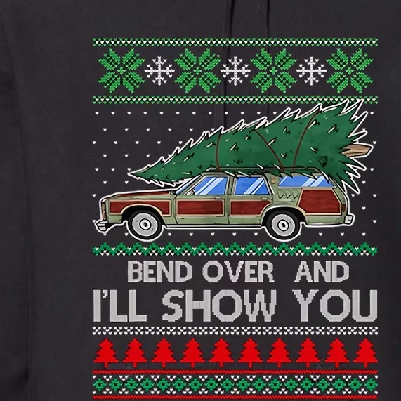 Bend Over And ILl Show You Christmas Couple Matching Family Premium Hoodie