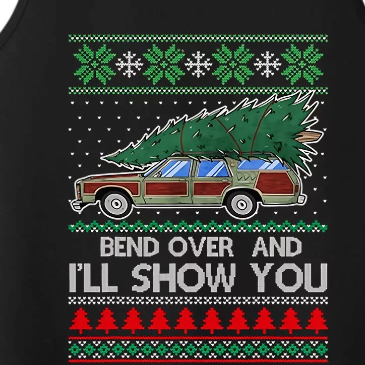 Bend Over And ILl Show You Christmas Couple Matching Family Performance Tank