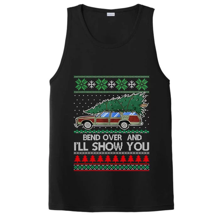 Bend Over And ILl Show You Christmas Couple Matching Family Performance Tank