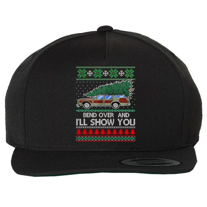 Bend Over And ILl Show You Christmas Couple Matching Family Wool Snapback Cap