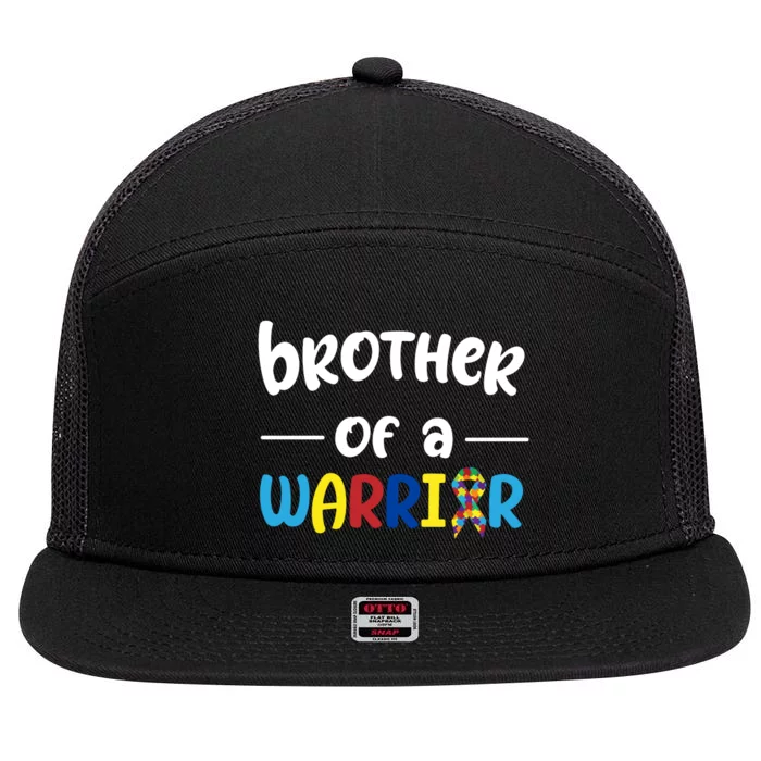 Brother Of A Warrior Autism Awareness 7 Panel Mesh Trucker Snapback Hat