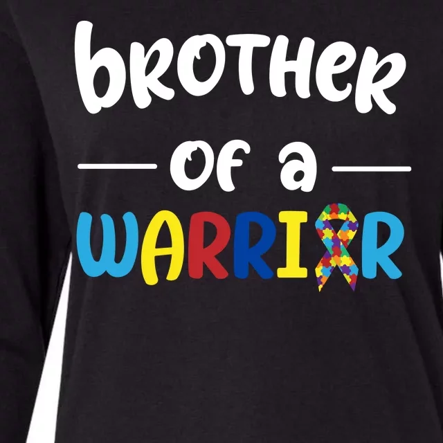 Brother Of A Warrior Autism Awareness Womens Cotton Relaxed Long Sleeve T-Shirt