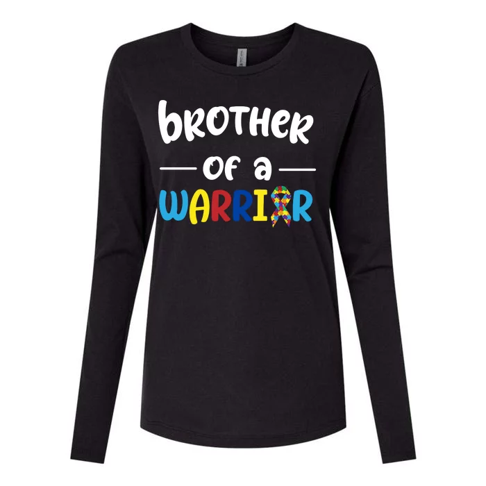 Brother Of A Warrior Autism Awareness Womens Cotton Relaxed Long Sleeve T-Shirt