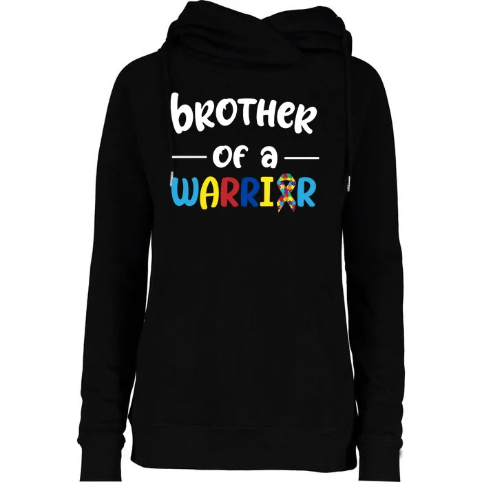 Brother Of A Warrior Autism Awareness Womens Funnel Neck Pullover Hood