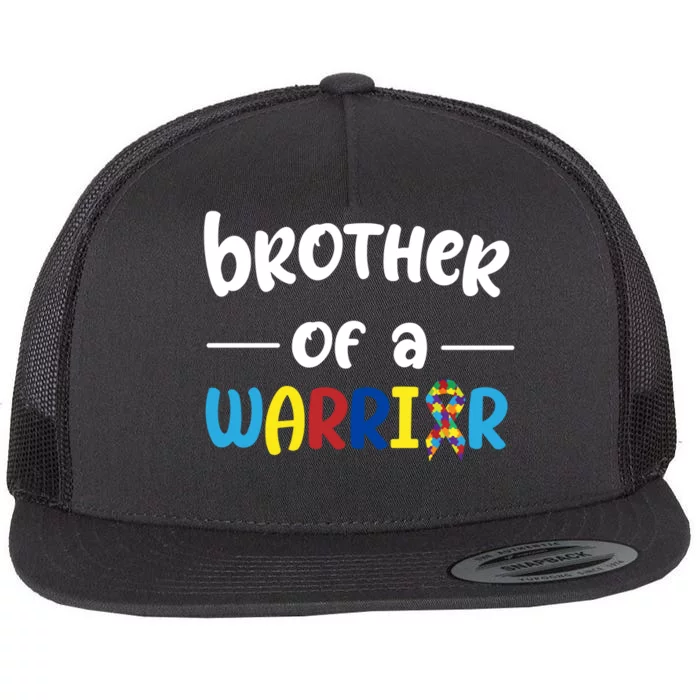 Brother Of A Warrior Autism Awareness Flat Bill Trucker Hat