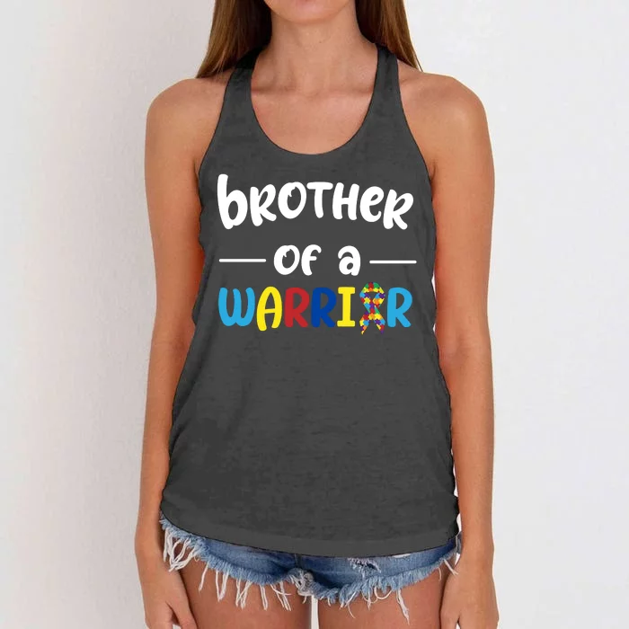 Brother Of A Warrior Autism Awareness Women's Knotted Racerback Tank