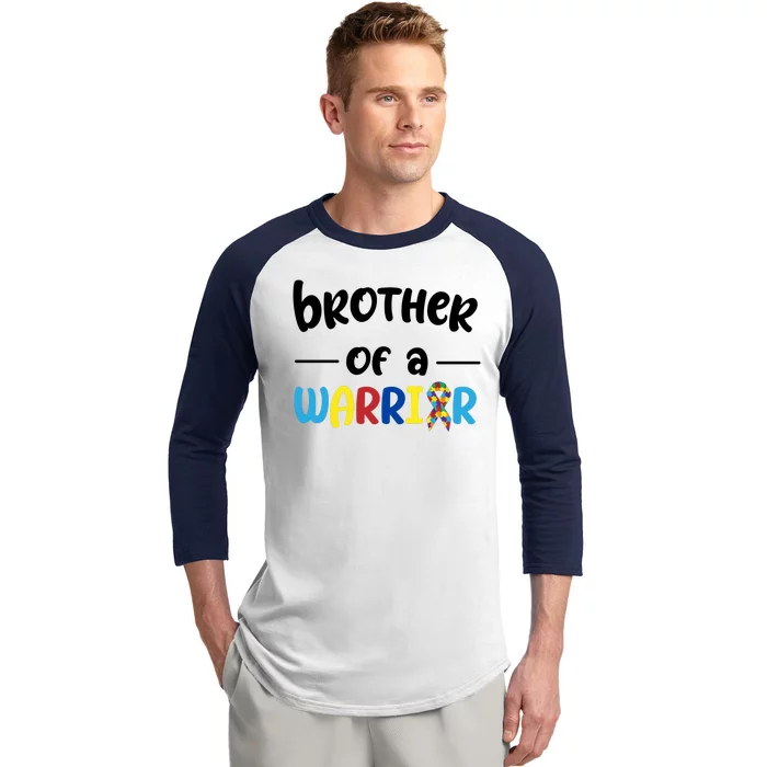 Brother Of A Warrior Autism Awareness Baseball Sleeve Shirt