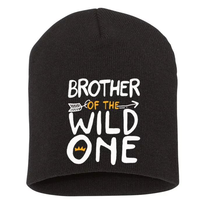 Brother of a Wild One Funny 1st Birthday First Family Party Short Acrylic Beanie