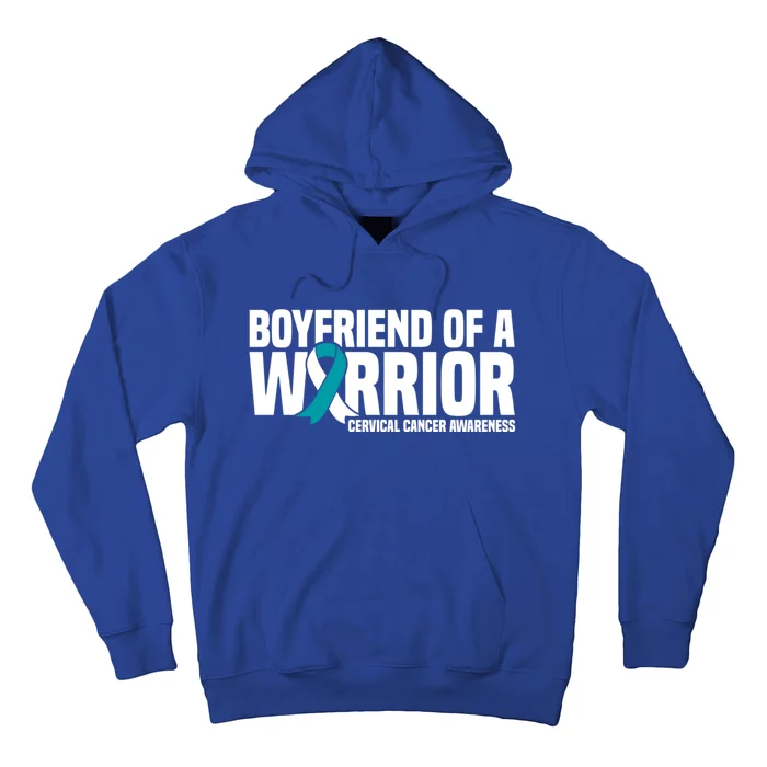 Boyfriend Of A Warrior Cervical Cancer Awareness Gift Hoodie