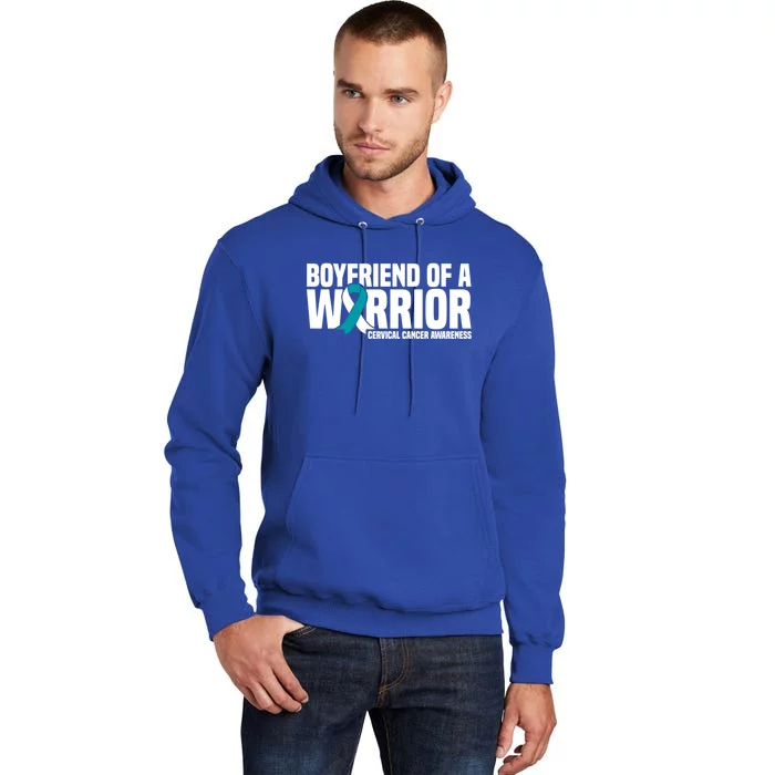 Boyfriend Of A Warrior Cervical Cancer Awareness Gift Tall Hoodie