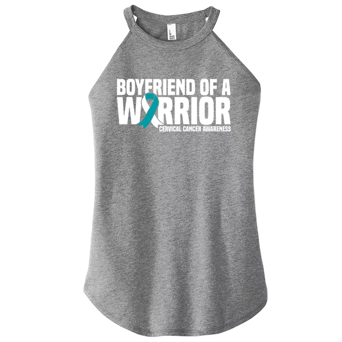 Boyfriend Of A Warrior Cervical Cancer Awareness Gift Women’s Perfect Tri Rocker Tank