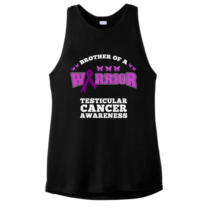 Brother Of A Warrior Testicular Cancer Awareness Gift Ladies Tri-Blend Wicking Tank