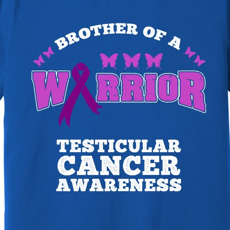 Brother Of A Warrior Testicular Cancer Awareness Gift Premium T-Shirt