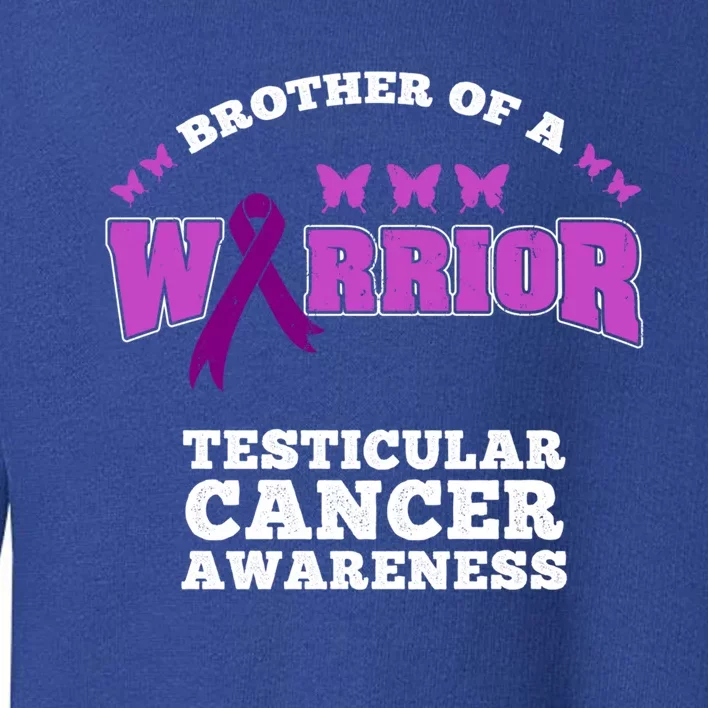 Brother Of A Warrior Testicular Cancer Awareness Gift Toddler Sweatshirt