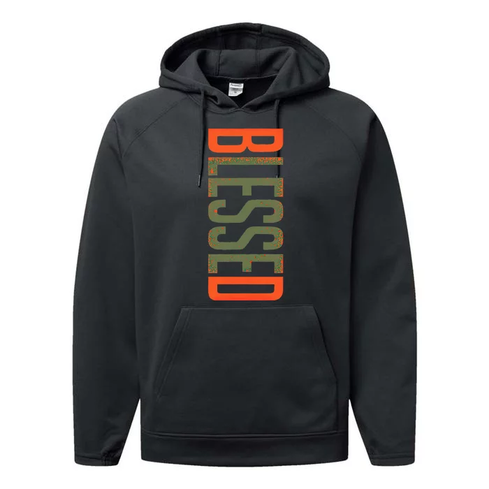 Blessed Olive Army Solar Orange Color Match Performance Fleece Hoodie