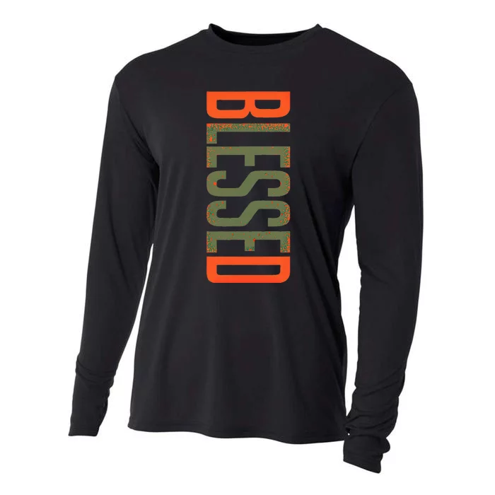 Blessed Olive Army Solar Orange Color Match Cooling Performance Long Sleeve Crew