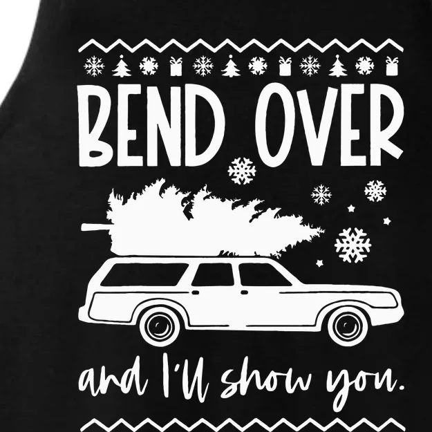 Bend Over And Ill Show You Christmas Pajama Ladies Tri-Blend Wicking Tank