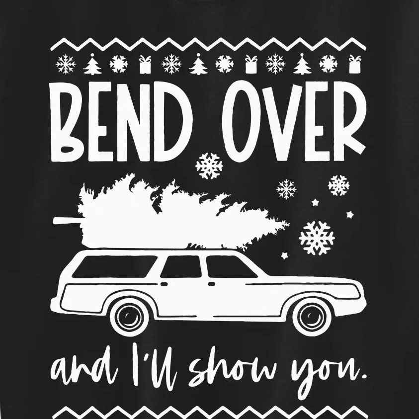 Bend Over And Ill Show You Christmas Pajama Kids Sweatshirt