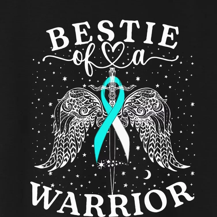 Bestie Of A Warrior Cervical Cancer Awareness Support Squad Women's Crop Top Tee