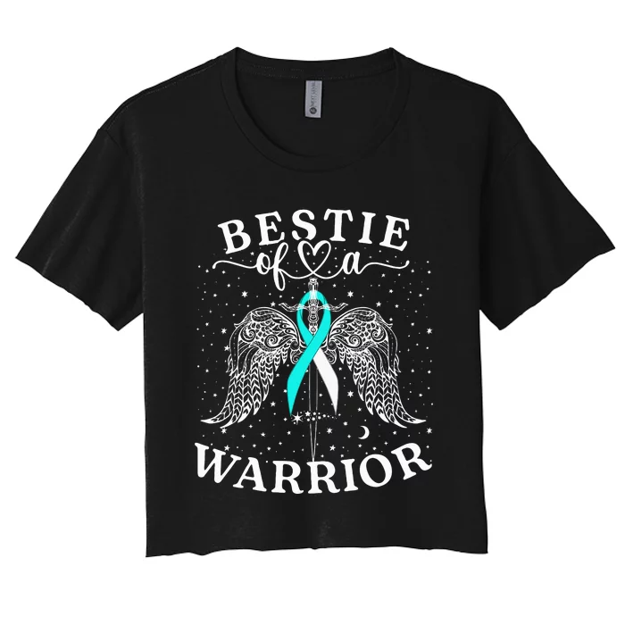 Bestie Of A Warrior Cervical Cancer Awareness Support Squad Women's Crop Top Tee