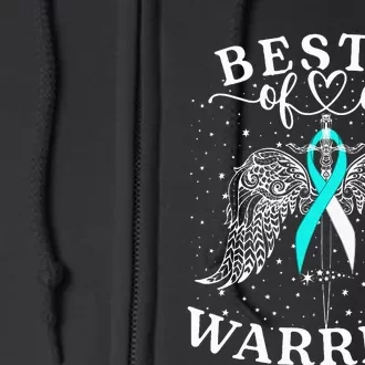 Bestie Of A Warrior Cervical Cancer Awareness Support Squad Full Zip Hoodie