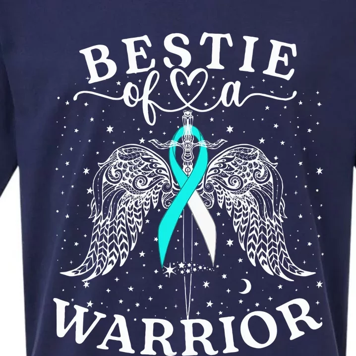 Bestie Of A Warrior Cervical Cancer Awareness Support Squad Sueded Cloud Jersey T-Shirt