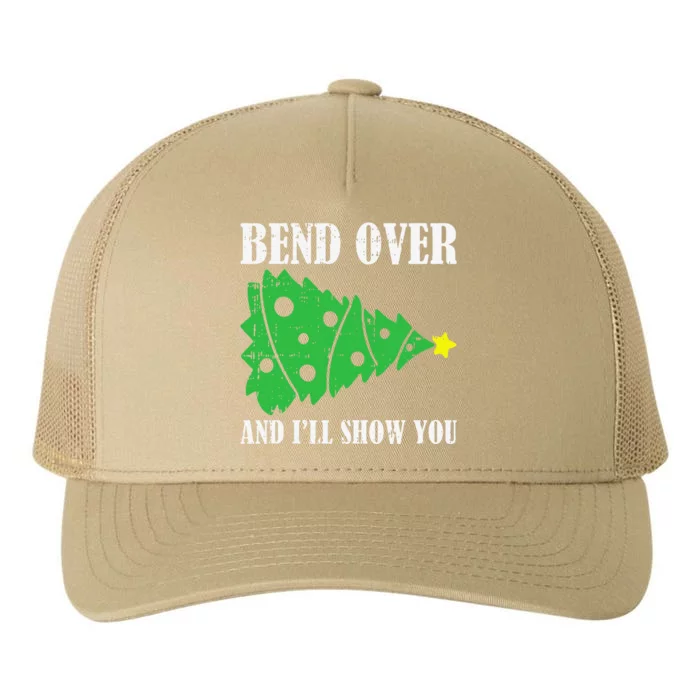 Bend Over And Ill Show You Christmas Pajama Funny Xmas Humor Yupoong Adult 5-Panel Trucker Hat