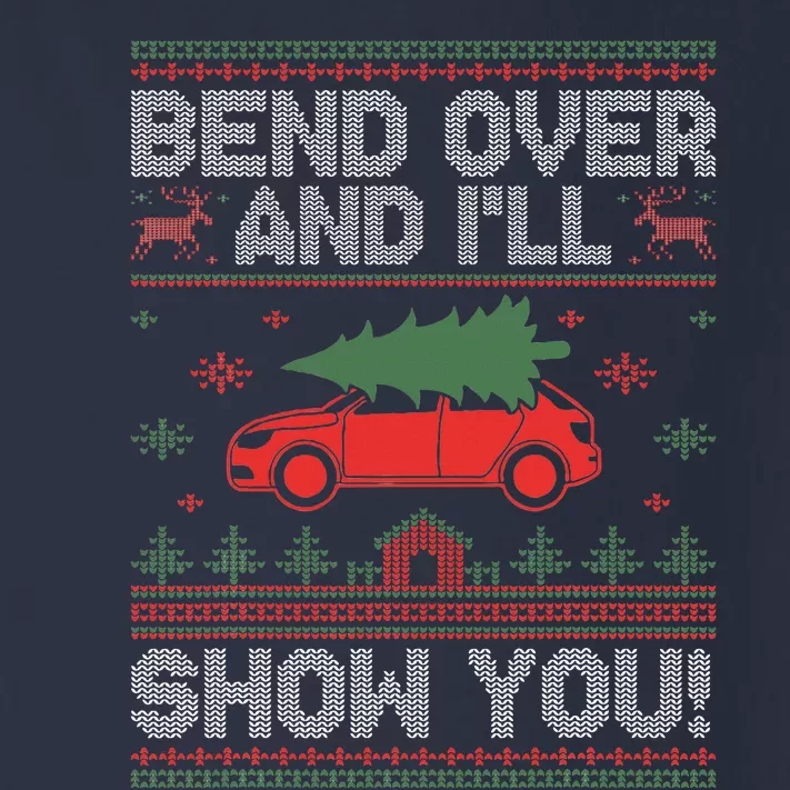 Bend Over And I'll Show You Ugly Christmas Couple Matching Toddler Long Sleeve Shirt