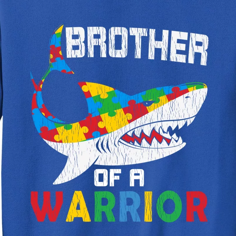 Brother Of A Warrior Autistic Autism Awareness Shark Gift Sweatshirt