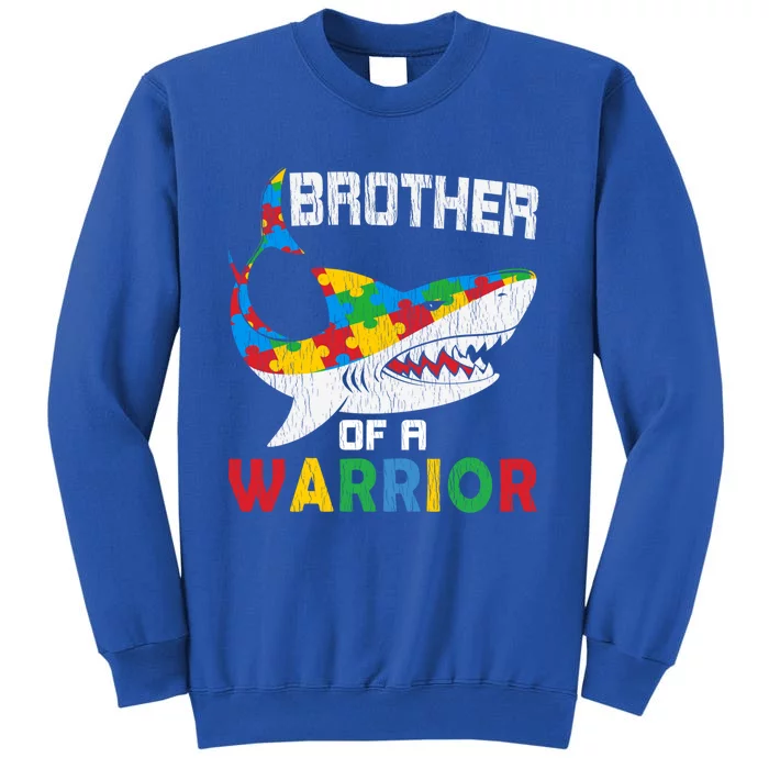 Brother Of A Warrior Autistic Autism Awareness Shark Gift Sweatshirt