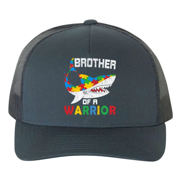 Brother Of A Warrior Autistic Autism Awareness Shark Gift Yupoong Adult 5-Panel Trucker Hat