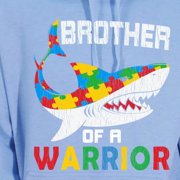 Brother Of A Warrior Autistic Autism Awareness Shark Gift Unisex Surf Hoodie